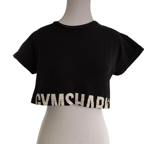 Gymshark Tops - Gymshark Cropped Top With Rolled Capped Sleeves